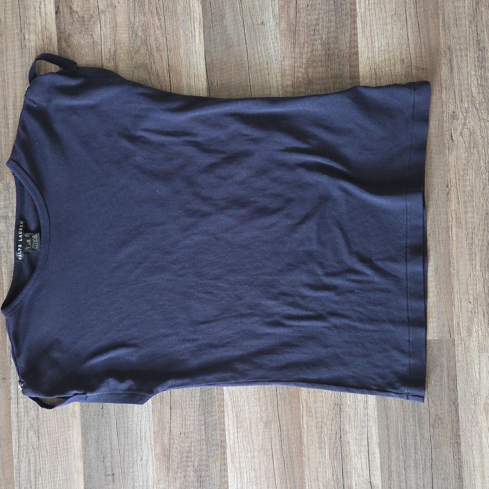 🥳bundle 3 For $15🥳 Ralph Lauren Navy Cap Sleeve Tee with Shoulder Ties